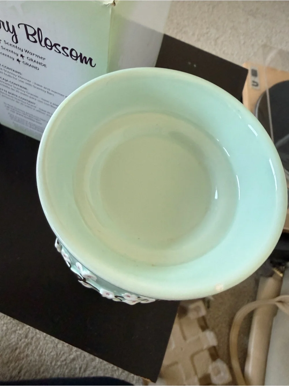 Scentsy Cherry Blossom Ceramic Warmer in Pale Blue